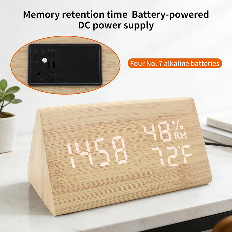 Picture of Digital LED Wooden Color Alarm Clock Table Decor Gift for Adults
