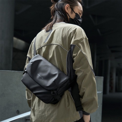 Picture of Trendy Oxford Cloth Men's Outdoor Messenger Bag - grey 