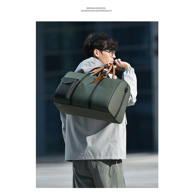 Picture of CateiKarrui Durable Large Capacity Leather Duffle Bag - green 