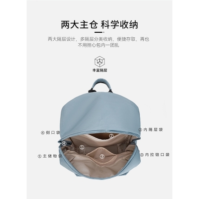Picture of Backpack For Men And Women Korean Version Large Capacity Solid Color -  Blue