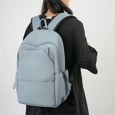 Picture of Backpack For Men And Women Korean Version Large Capacity Solid Color -  Blue