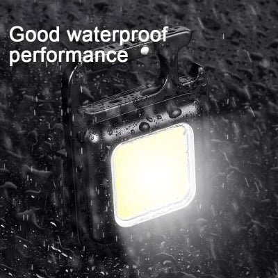 Picture of Mini LED Keychain Flashlights Multifunctional Portable COB Work Light USB Charging Camping Lamp Outdoor Torch Fishing Lantern-Multicolor