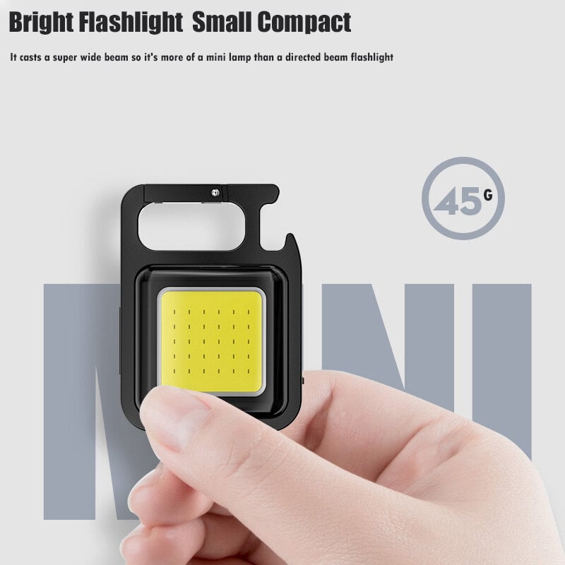 Picture of Mini LED Keychain Flashlights Multifunctional Portable COB Work Light USB Charging Camping Lamp Outdoor Torch Fishing Lantern-Multicolor