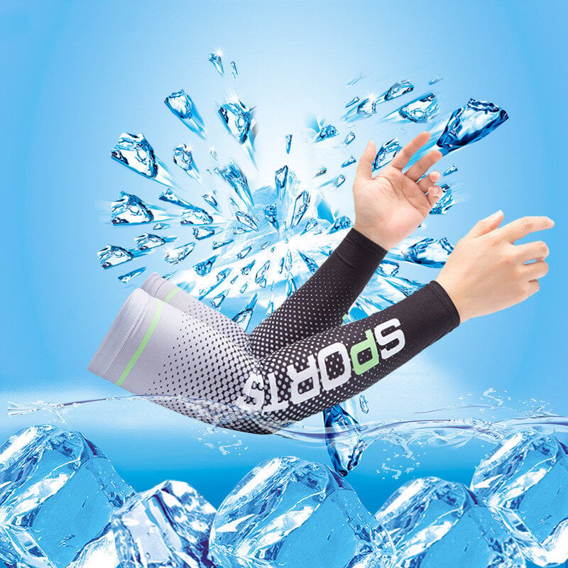 Picture of Set of 2 Men's Ice Silk Long Sleeve Arm Sleeves for Sun UV Protection, Outdoor Sports, Cycling, and Sunscreen  Men's Sun Protection Sleeves Outdoor Sports Driving Riding Arm Cover  -The Asia Express-Multicolor