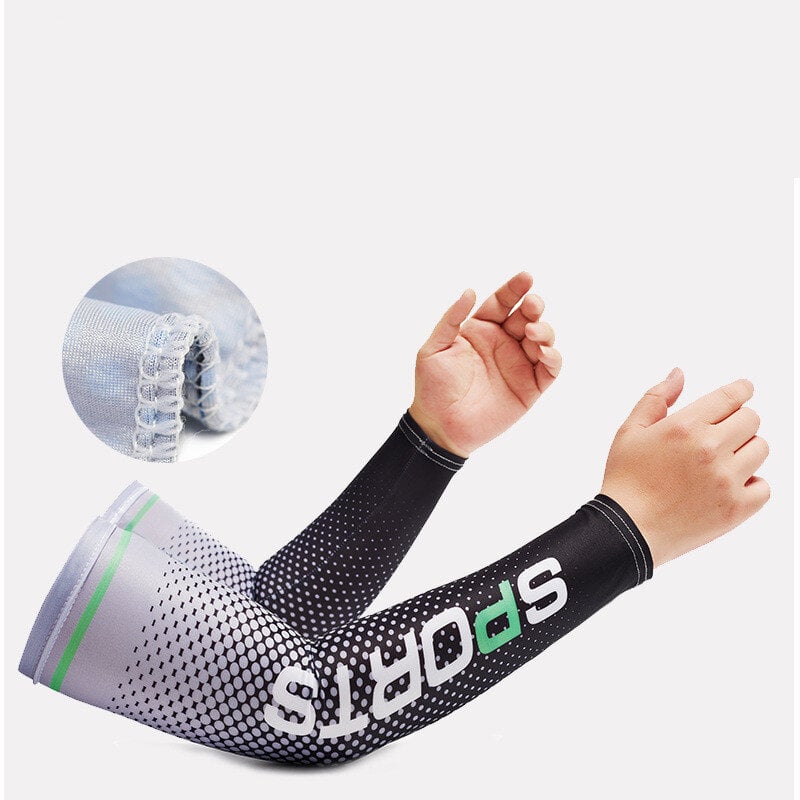 Picture of Set of 2 Men's Ice Silk Long Sleeve Arm Sleeves for Sun UV Protection, Outdoor Sports, Cycling, and Sunscreen  Men's Sun Protection Sleeves Outdoor Sports Driving Riding Arm Cover  -The Asia Express-Multicolor