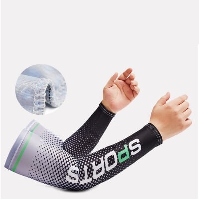 Picture of Set of 2 Men's Ice Silk Long Sleeve Arm Sleeves for Sun UV Protection, Outdoor Sports, Cycling, and Sunscreen  Men's Sun Protection Sleeves Outdoor Sports Driving Riding Arm Cover  -The Asia Express-Multicolor