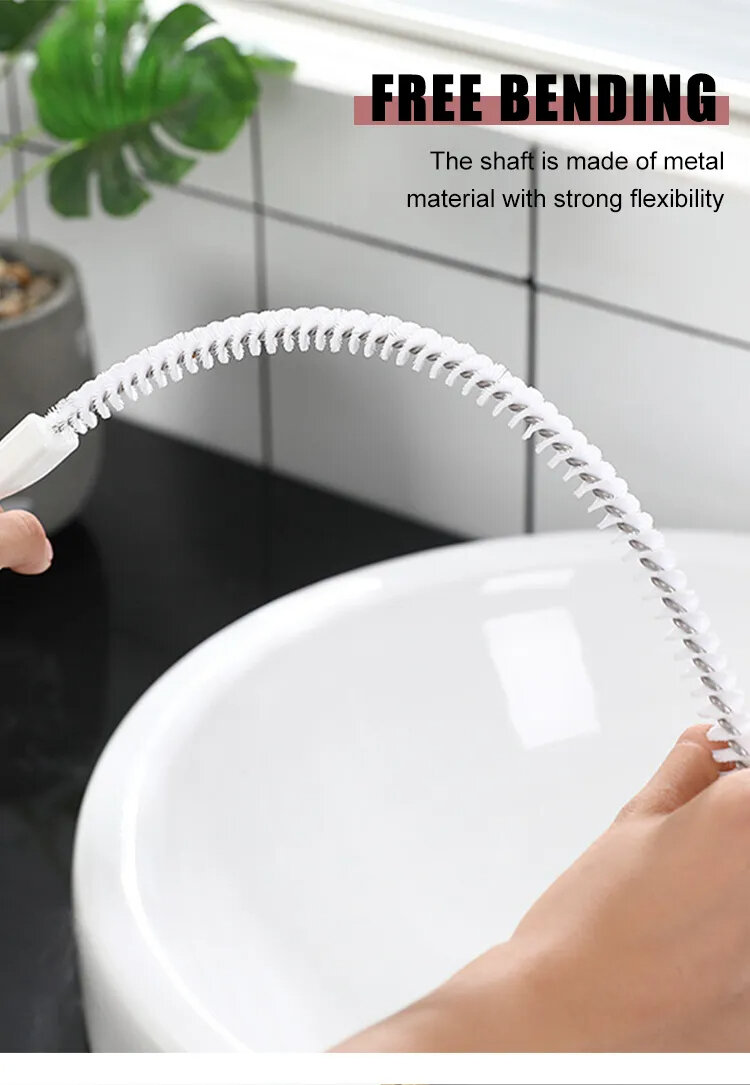 Picture of 45cm Pipe Dredging Brush Bathroom Hair Sewer Sink Cleaning Brush Drain Cleaner Flexible Cleaner Clog Plug Hole Remover Tool-The Asia Express