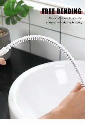 Picture of 45cm Pipe Dredging Brush Bathroom Hair Sewer Sink Cleaning Brush Drain Cleaner Flexible Cleaner Clog Plug Hole Remover Tool-The Asia Express