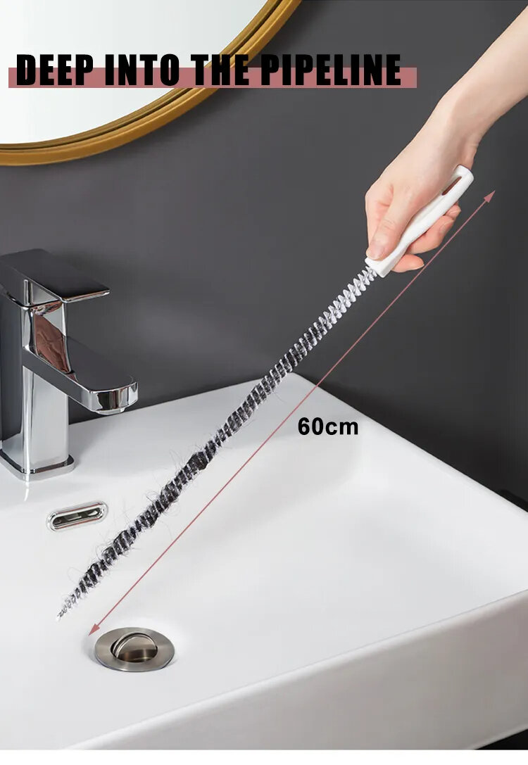 Picture of 45cm Pipe Dredging Brush Bathroom Hair Sewer Sink Cleaning Brush Drain Cleaner Flexible Cleaner Clog Plug Hole Remover Tool-The Asia Express