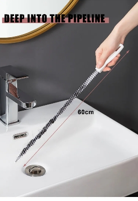 Picture of 45cm Pipe Dredging Brush Bathroom Hair Sewer Sink Cleaning Brush Drain Cleaner Flexible Cleaner Clog Plug Hole Remover Tool-The Asia Express