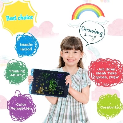 Picture of 12 Inch LCD Writing Tablet Drawing Board Kids Graffiti Sketchpad Toys Handwriting Blackboard Magic Drawing Boards Toy Gift-The Asia Express-Black