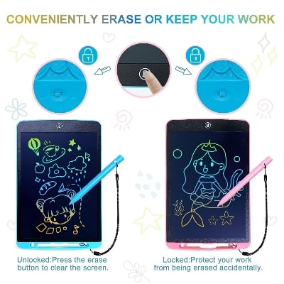 Picture of 12 Inch LCD Writing Tablet Drawing Board Kids Graffiti Sketchpad Toys Handwriting Blackboard Magic Drawing Boards Toy Gift-The Asia Express-Black