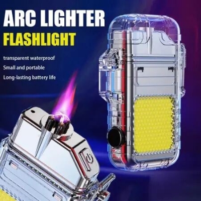 Picture of Waterproof Dual Arc Lighter With COB Light Type C Charge Outdoor Camping BBQ Survive Ignition Luminous Electric Pulse Lighter-The Asia Express-Multicolor