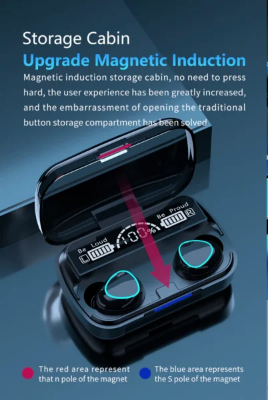 Picture of M10 TWS Earphone 9D Stereo LED Digital Display Touch CVC8.0 Digital Noise Reduction Technology - Black