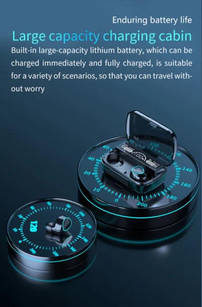 Picture of M10 TWS Earphone 9D Stereo LED Digital Display Touch CVC8.0 Digital Noise Reduction Technology - Black