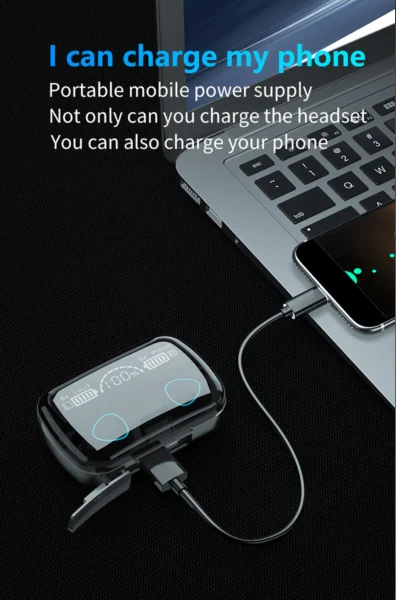 Picture of M10 TWS Earphone 9D Stereo LED Digital Display Touch CVC8.0 Digital Noise Reduction Technology - Black