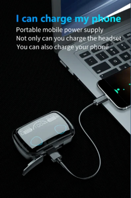 Picture of M10 TWS Earphone 9D Stereo LED Digital Display Touch CVC8.0 Digital Noise Reduction Technology - Black