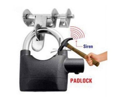 Picture of BIG SIZE Security Alarm Lock for Bike and Door - Black and Silver-Black