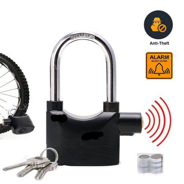 Picture of BIG SIZE Security Alarm Lock for Bike and Door - Black and Silver-Black