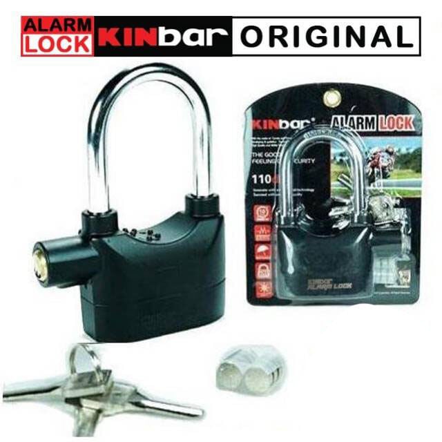 Picture of BIG SIZE Security Alarm Lock for Bike and Door - Black and Silver-Black