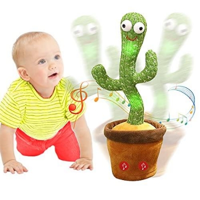 Picture of Dancing Cactus P Toy 120 English Songs Cute Plush Toy playing with babies-Green