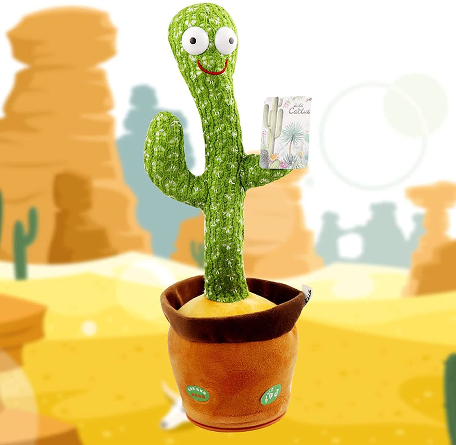 Picture of Dancing Cactus P Toy 120 English Songs Cute Plush Toy playing with babies-Green