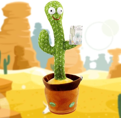 Picture of Dancing Cactus P Toy 120 English Songs Cute Plush Toy playing with babies-Green