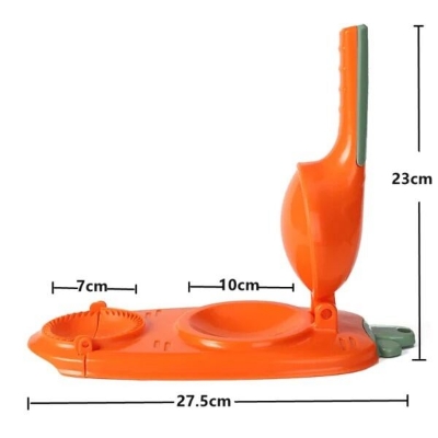 Picture of Dumpling Maker 2 In 1 Dumpling Mold Pressure Manual Wrapper Making Plastic Mold Dough Pressing Tool Kitchen Baking Accessories With Spoon Kuli Pitha maker 2 in 1 magic pitha maker ,momo maker-Multicolor