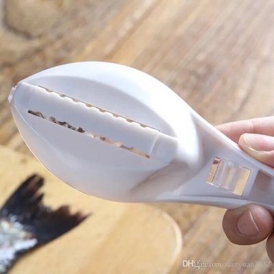 Picture of bottomTagUrl Fish Clean Scales with Cover fish scaler scraper remover fish skin brush scraping fishing Fish Scraping Fishing Scale Brush Graters Fast Remove Fish cooking tool-Multicolor