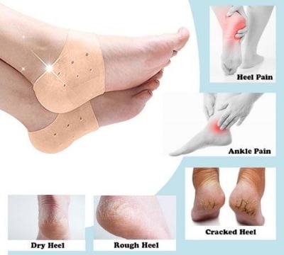 Picture of Galaxy Paradise Silicone Foot Heel Protector Socks Moisturizing Gel Heel Pain Relief Plantar Fasciitis Socks With Hole Cracked Foot Skin Care - 2 Pcs-Multicolor