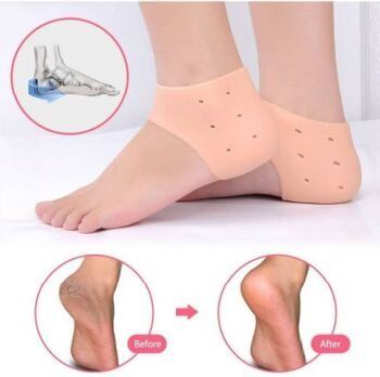 Picture of Galaxy Paradise Silicone Foot Heel Protector Socks Moisturizing Gel Heel Pain Relief Plantar Fasciitis Socks With Hole Cracked Foot Skin Care - 2 Pcs-Multicolor