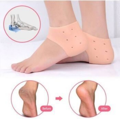 Picture of Galaxy Paradise Silicone Foot Heel Protector Socks Moisturizing Gel Heel Pain Relief Plantar Fasciitis Socks With Hole Cracked Foot Skin Care - 2 Pcs-Multicolor