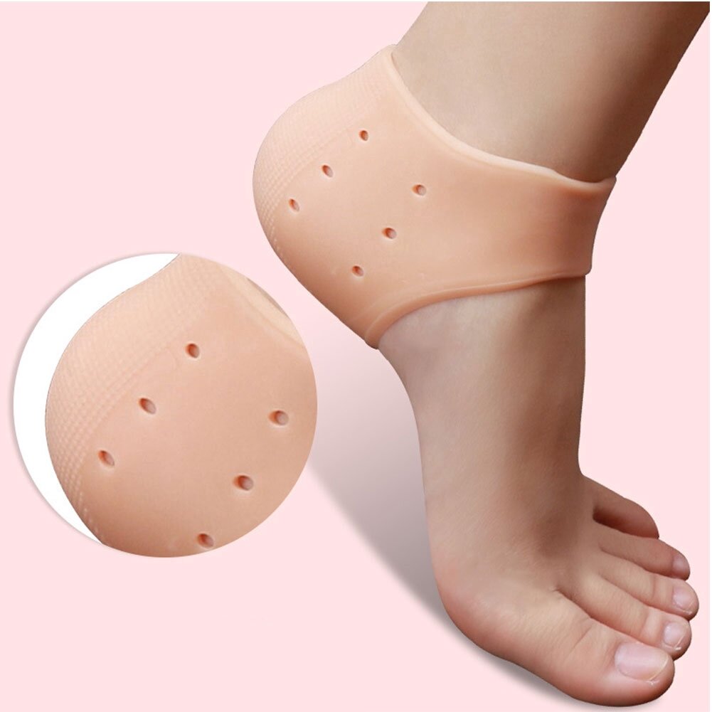 Picture of Galaxy Paradise Silicone Foot Heel Protector Socks Moisturizing Gel Heel Pain Relief Plantar Fasciitis Socks With Hole Cracked Foot Skin Care - 2 Pcs-Multicolor