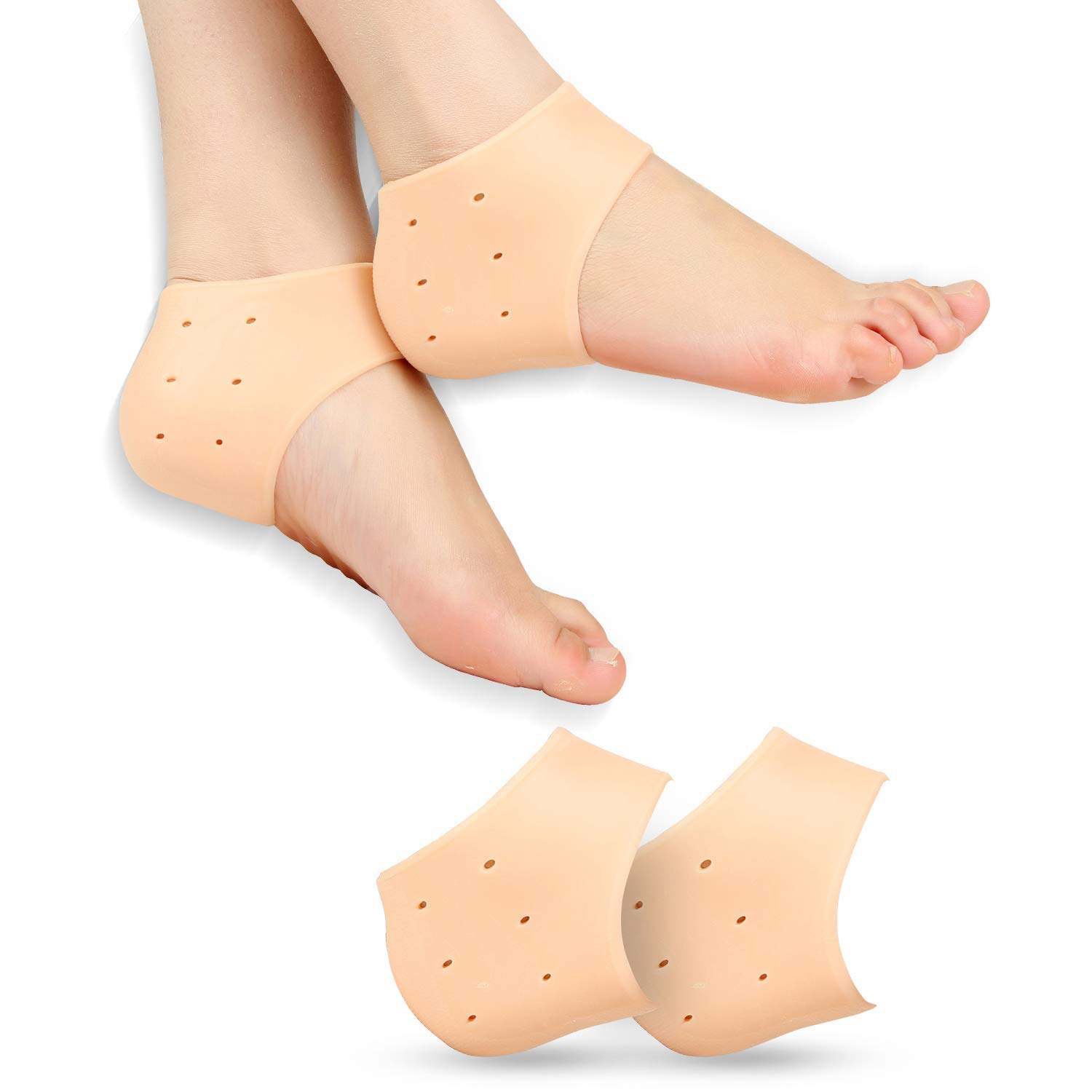 Picture of Galaxy Paradise Silicone Foot Heel Protector Socks Moisturizing Gel Heel Pain Relief Plantar Fasciitis Socks With Hole Cracked Foot Skin Care - 2 Pcs-Multicolor