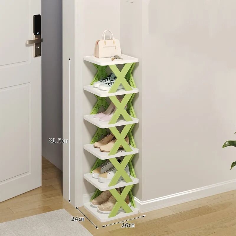 Picture of Creative 5-layer Shoe Rack Storage Organizer Simple Plastic Household Multi-function Space-saving Folding Shoe Stacker Shelf Large Size