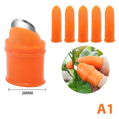 Picture of Multi-Purpose Silicone Thumb Knife Finger Protector Vegetable Harvesting Knife Plant Blade Scissors Cutting Rings, Kitchen Accessories, Garden Tools-Yellow
