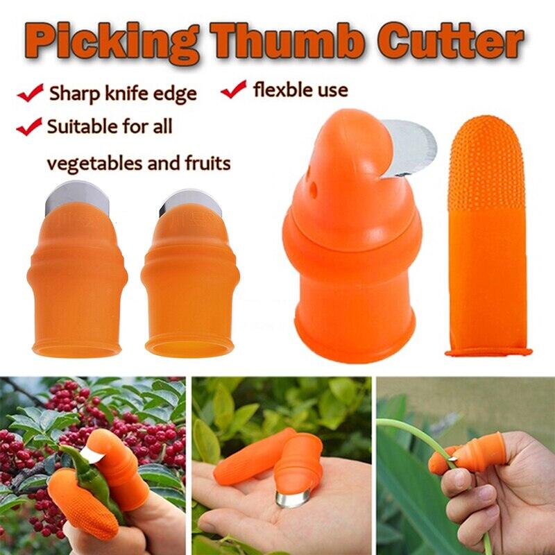 Picture of Multi-Purpose Silicone Thumb Knife Finger Protector Vegetable Harvesting Knife Plant Blade Scissors Cutting Rings, Kitchen Accessories, Garden Tools-Yellow