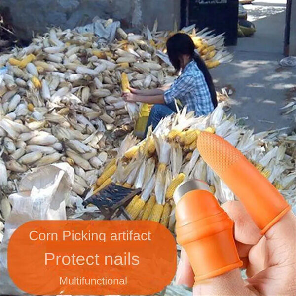 Picture of Multi-Purpose Silicone Thumb Knife Finger Protector Vegetable Harvesting Knife Plant Blade Scissors Cutting Rings, Kitchen Accessories, Garden Tools-Yellow