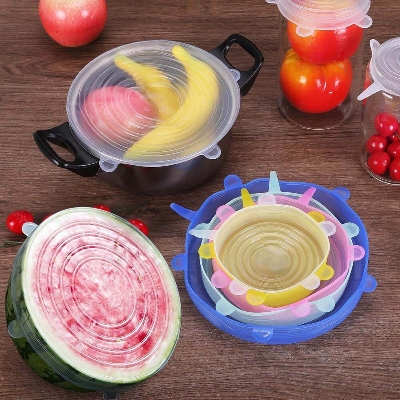 Picture of Silicone Reusable Stretch Seal Vacuum Food Storage Bowl Cover – 6 Pcs Set-Multicolor