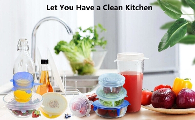 Picture of Silicone Reusable Stretch Seal Vacuum Food Storage Bowl Cover – 6 Pcs Set-Multicolor
