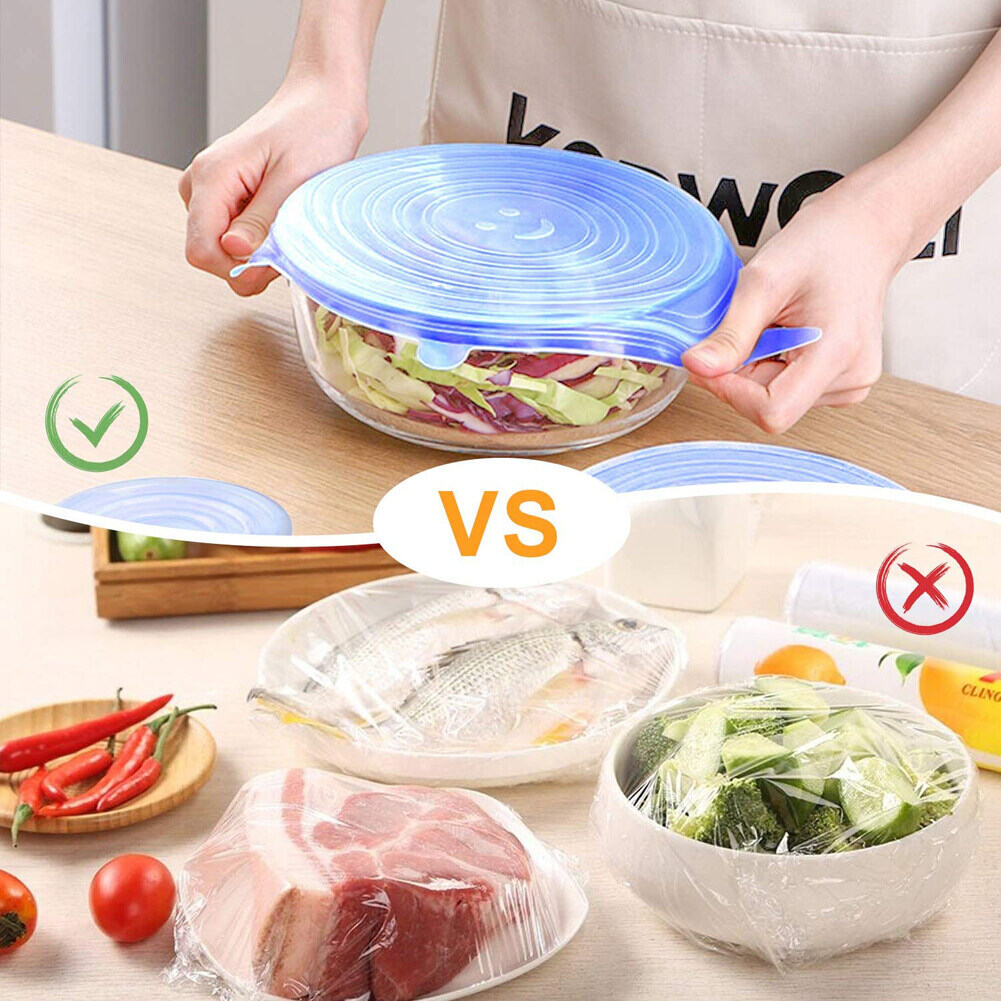 Picture of Silicone Reusable Stretch Seal Vacuum Food Storage Bowl Cover – 6 Pcs Set-Multicolor