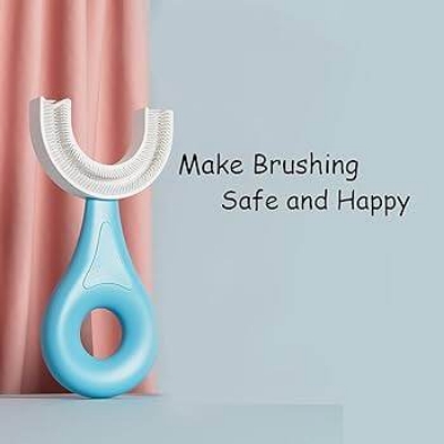 Picture of Silicone Baby Tooth Cleaner Brush Teether Brushes Oral U Shape Silicone Soft Head 360 Degree Deep Cleaning Brush Silicone Soft Head 360 Degree Deep Cleaning Brush For 6-12 Years Old Children-Multicolor
