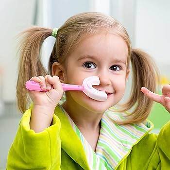 Picture of Silicone Baby Tooth Cleaner Brush Teether Brushes Oral U Shape Silicone Soft Head 360 Degree Deep Cleaning Brush Silicone Soft Head 360 Degree Deep Cleaning Brush For 6-12 Years Old Children-Multicolor
