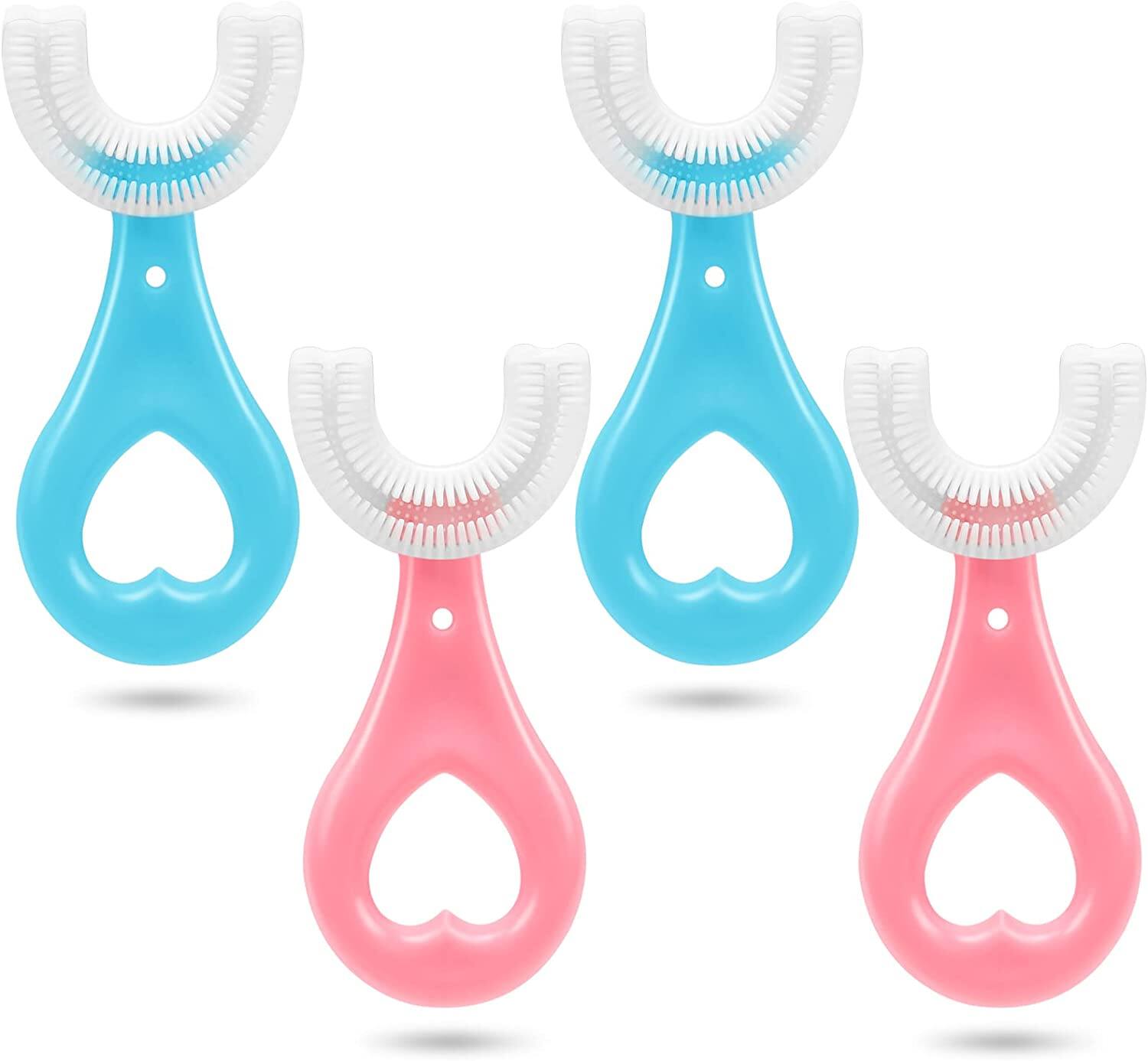 Picture of Silicone Baby Tooth Cleaner Brush Teether Brushes Oral U Shape Silicone Soft Head 360 Degree Deep Cleaning Brush Silicone Soft Head 360 Degree Deep Cleaning Brush For 6-12 Years Old Children-Multicolor