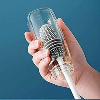 Picture of Silicone Bottle Cleaning Brush, Tpr Made Flexible Bristles Brush, Soft Cleaning Brush