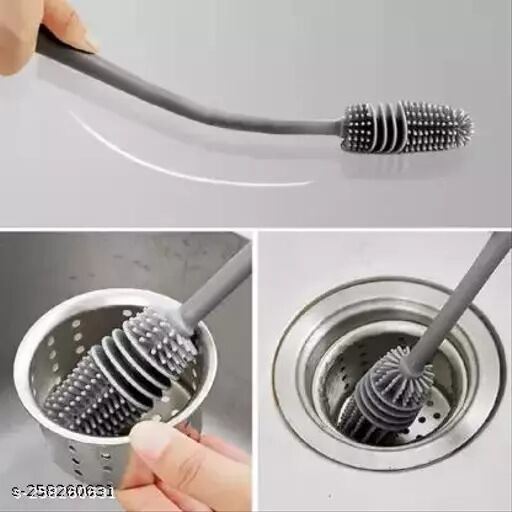 Picture of Silicone Bottle Cleaning Brush, Tpr Made Flexible Bristles Brush, Soft Cleaning Brush
