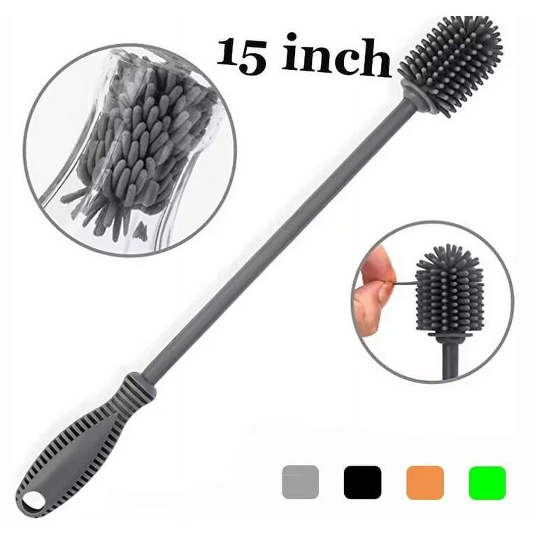 Picture of Silicone Bottle Cleaning Brush, Tpr Made Flexible Bristles Brush, Soft Cleaning Brush