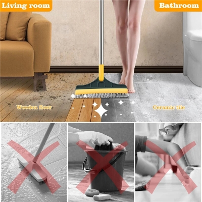 Picture of Household Cleaning Brush Adjustable Long Handle Floor Brush Kitchen Magic Broom for Washing Windows Tile Corner Gap Toilet Tools bathroom brush-Multicolor