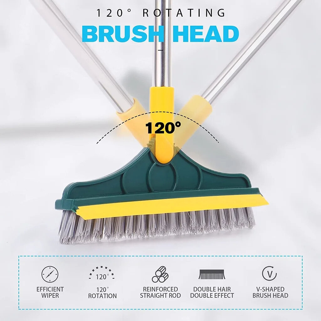 Picture of Household Cleaning Brush Adjustable Long Handle Floor Brush Kitchen Magic Broom for Washing Windows Tile Corner Gap Toilet Tools bathroom brush-Multicolor