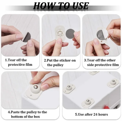 Picture of 4 Pcs Professional Furniture Transport Lifter tool Set,Mini Swivel 360° Rotatable Caster_Wheels Self Adhesive Universal Wheels Boxes Small Furniture 4 Pcs-White